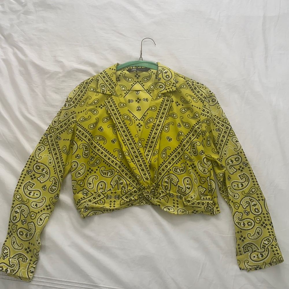 Zara paisley print Silk crop top